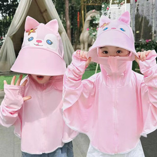 เสื้อโค้ทกันแดด ผ้าเรยอน แบบบาง ป้องกันรังสียูวี UPF50 แฟชั่นฤดูร้อน สําหรับเด็กผู้หญิง 2-12 ปี