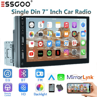 Essgoo เครื่องเล่น MP5 วิทยุ สเตอริโอ 12V หน้าจอสัมผัส บลูทูธ สําหรับ 1/2 din