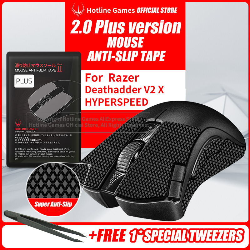 Hotline เกม 2.0Plus Anti-slip Mouse Grip เทปสําหรับ Razer DeathAdder V2 X HYPERSPEED เมาส์สําหรับเล่นเกม