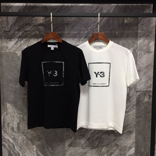 Y-3 Yamamoto Yoshi Y3 เสื้อยืดลําลอง แขนสั้น พิมพ์ลายโลโก้ตัวอักษร ทรงหลวม สําหรับคู่รัก