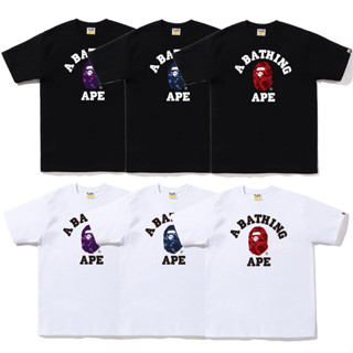 Bape เสื้อยืด คอกลม แขนสั้น ผ้าฝ้าย พิมพ์ลาย แฟชั่นสําหรับผู้ชาย และผู้หญิง