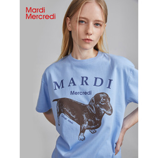 Mardimercredi เสื้อยืดแขนสั้น ผ้าฝ้ายแท้ ทรงหลวม พิมพ์ลายตัวอักษร Dachshund Dog สําหรับผู้ชาย และผู้หญิง