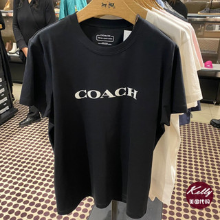 Coach ใหม่ เสื้อยืดคอกลม แขนสั้น สําหรับผู้ชาย และผู้หญิง