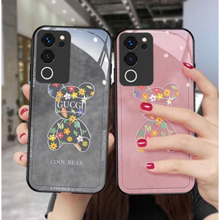 เคส Vivo V27 V29 V23 V23E 5G เคส Vivo V25 V27 Pro เคส Vivo Y22 Y22S เคส โทรศัพท์มือถือแบบแก้ว กันกระแทก หรูหรา สําหรับ