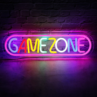 ป้ายไฟนีออน Led ลายเกมโซน สีสดใส สําหรับตกแต่งผนังห้องนอน งานปาร์ตี้