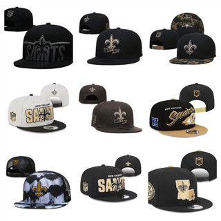 NFL New Orleans Saints หมวกปีกปีกแบนแบบปรับได้หมวกกีฬากลางแจ้ง