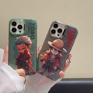 เคสโทรศัพท์มือถือ ลายการ์ตูนลูฟี่ โซโร สําหรับ iphone 14 pro max 14pro 13 pro max 13pro 12 pro max 12 pro 11