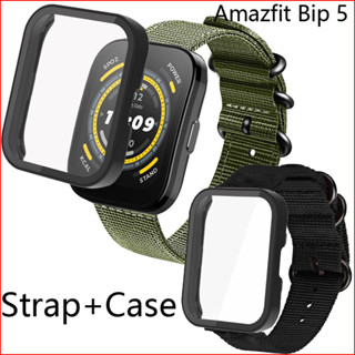 สายนาฬิกาข้อมือไนล่อนถัก พร้อมเคส แบบเปลี่ยน สําหรับ Amazfit Bip 5 Amazfit Bip5