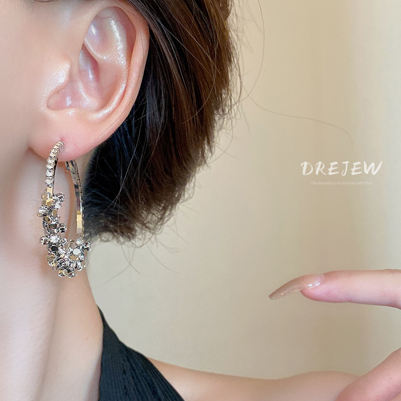 DREJEW ต่างหูเข็มเงิน 925 ประดับเพชร หรูหรา เหมาะกับคนแพ้ง่าย ราคา ถูกที่สุด ดีลบีเคเค แกลเลอรีภาพที่ 7