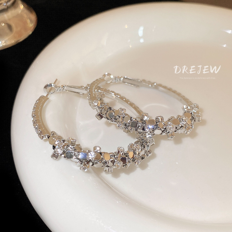 DREJEW ต่างหูเข็มเงิน 925 ประดับเพชร หรูหรา เหมาะกับคนแพ้ง่าย ราคา ถูกที่สุด ดีลบีเคเค แกลเลอรีภาพที่ 3