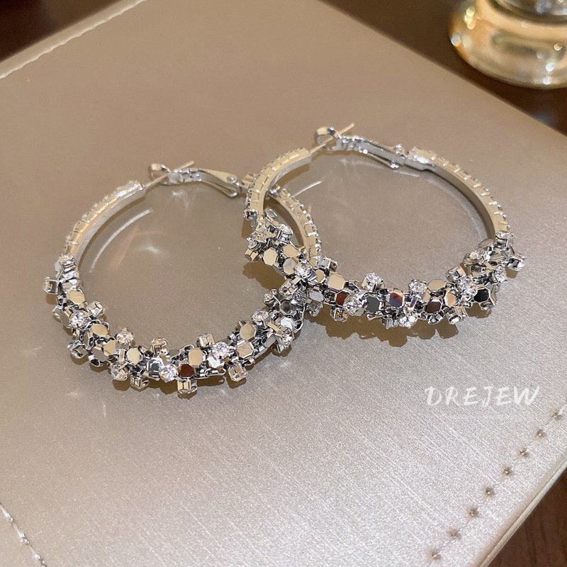 DREJEW ต่างหูเข็มเงิน 925 ประดับเพชร หรูหรา เหมาะกับคนแพ้ง่าย ราคา ถูกที่สุด ดีลบีเคเค แกลเลอรีภาพที่ 2