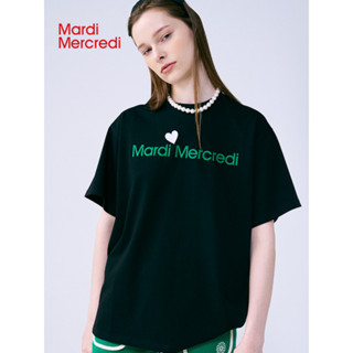 Mardimercredi เสื้อยืดแขนสั้น ผ้าฝ้าย ทรงหลวม พิมพ์ลายตัวอักษร Love ขนาดเล็ก สําหรับผู้ชาย และผู้หญิง