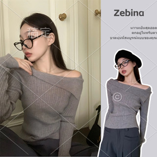 Zebina เสื้อกันหนาวแขนยาว คอสี่เหลี่ยม ผ้าถัก เข้ารูป สไตล์ตะวันตก สําหรับผู้หญิง