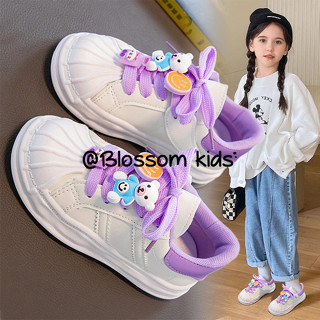 Blossom Kids Childrens shoes รองเท้าผ้าใบเด็ก  รองเท้าลำลองเด็กชาย รองเท้าผ้าใบหัวเปลือกหอยอเนกประสงค์สำหรับเด็กผู้หญิง