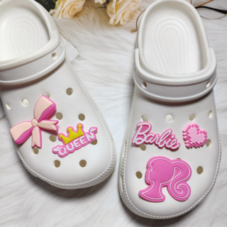 6 ชิ้น / เซต ตุ๊กตาบาร์บี้ Croc Charm PVC jibz สวน รองเท้า Pin