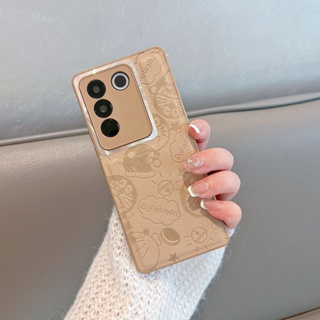 เคสโทรศัพท์มือถือหนัง แบบแข็ง ลายแมว สําหรับ Vivo V29 5G