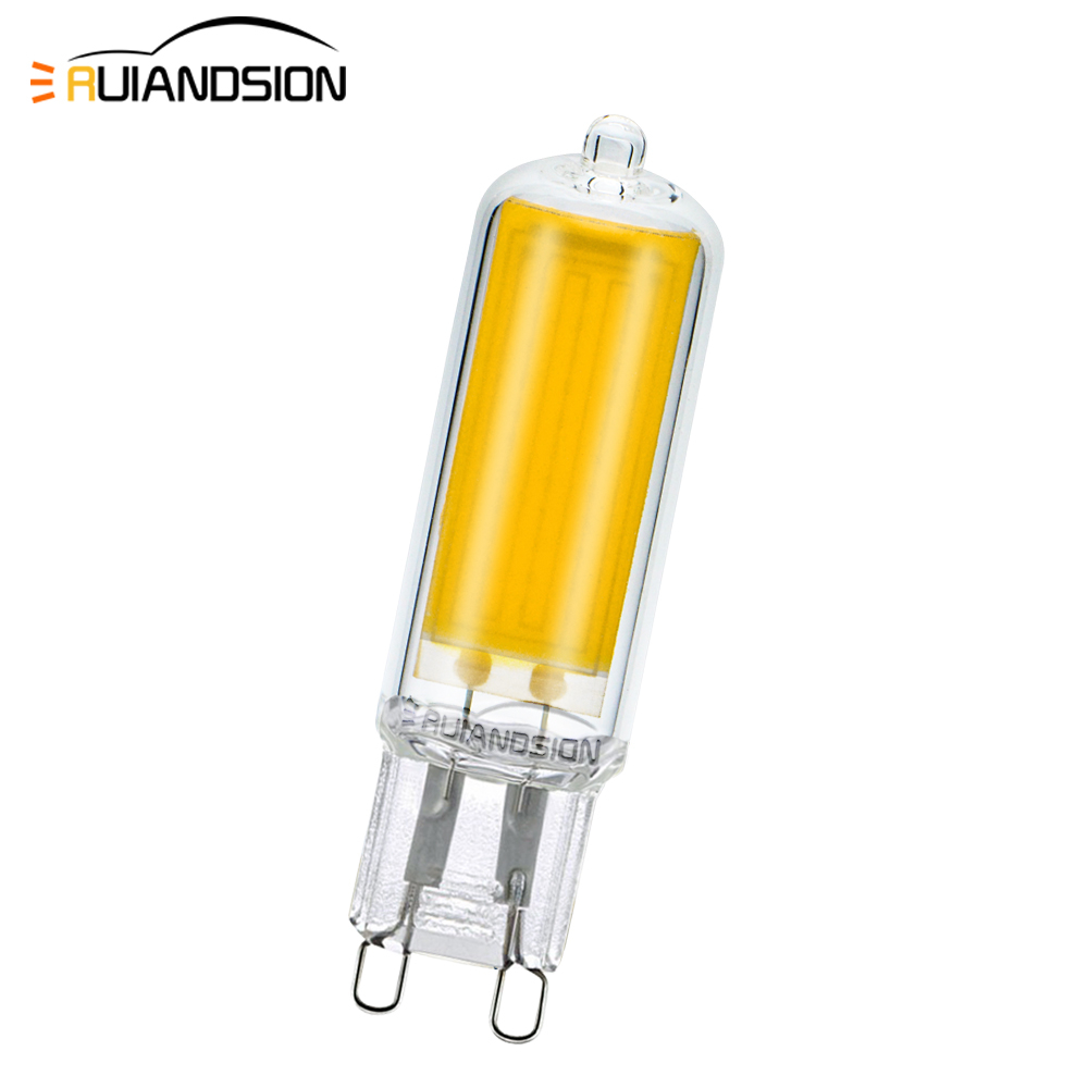 Ruiandsion หลอดไฟ LED 7W 9W G9 AC 110-140V 220-240V สีขาวอบอุ่น 4000K/3000K สําหรับโคมไฟระย้า คริสตัล