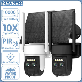 Evkvo กล้องวงจรปิดไร้สาย 10MP 4G ซิมการ์ด หรือ WIFI พลังงานแสงอาทิตย์ IP ซูมได้ 10 เท่า แบตเตอรี่ในตัว PIR ตรวจจับการเคลื่อนไหว สายเคเบิล 3 เมตร กันน้ํา กลางแจ้ง กล้องวงจรปิดรักษาความปลอดภัย PTZ