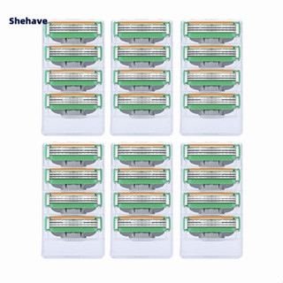 Shehave อะไหล่ใบมีดโกนหนวด สเตนเลส 3 ใบมีด แบบเปลี่ยน สําหรับ MACH 24 ชิ้น 16 ชิ้น