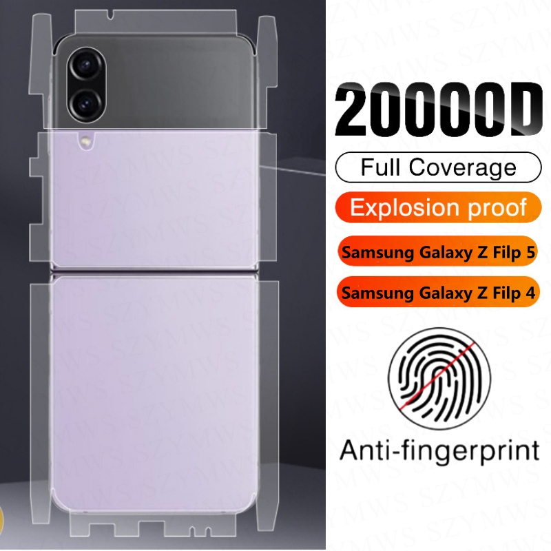 ฟิล์ม Hydrogel เต็มรูปแบบสําหรับ Samsung Galaxy Z Flip 7 6 5 4 ป้องกันหน้าจอกลับฟิล์มป้องกันลายนิ้วมือ