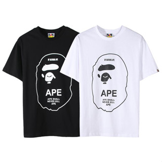 Bape เสื้อยืด คอกลม แขนสั้น ผ้าฝ้าย พิมพ์ลาย แฟชั่นสําหรับผู้ชาย และผู้หญิง