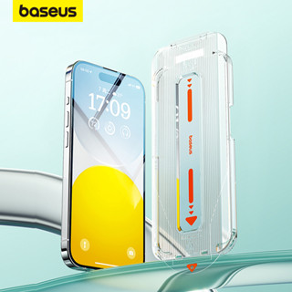 Baseus Crystal Series กระจกนิรภัยกันรอยหน้าจอ HD ป้องกันฝุ่นในตัว สําหรับ iP 15 Pro Max Series