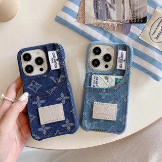LOUIS VUITTON เคสโทรศัพท์มือถือ ลายหลุยส์วิตตอง พร้อมช่องใส่บัตร สําหรับ iphone 14 14pro 14promax 13 pro max 12 12pro 12promax