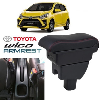 ที่วางแขนคอนโซลกลางรถยนต์ ปรับได้ พร้อมที่ชาร์จ USB อุปกรณ์เสริม สําหรับ Toyota Wigo