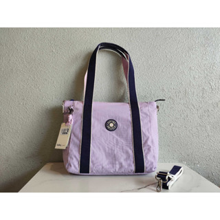 Kipling K16332 กระเป๋าสะพายไหล่ ทรงโท้ท|Asseni S กระเป๋าสะพายไหล่ สีชมพูอ่อน สีม่วง