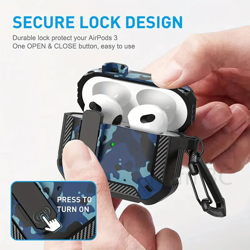 เคสหูฟัง ลายพราง พร้อมตัวล็อก สําหรับ Airpods 3 Pro 2 Pro 2 3 ราคา ถูกที่สุด ดีลบีเคเค แกลเลอรีภาพที่ 2