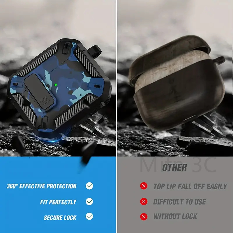 เคสหูฟัง ลายพราง พร้อมตัวล็อก สําหรับ Airpods 3 Pro 2 Pro 2 3 ราคา ถูกที่สุด ดีลบีเคเค แกลเลอรีภาพที่ 4