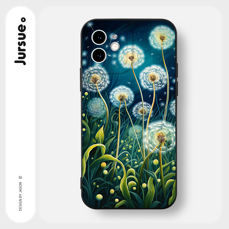 JURSUE เคสไอโฟน เคสซิลิโคนนุ่มกันกระแทกน่ารักตลก เคสโทรศัพท์ สีดำ Compatible for iPhone 16 15 14 13 12 11 Pro Max SE 2020 X XR XS 8 7 Plus พลัส Y4087
