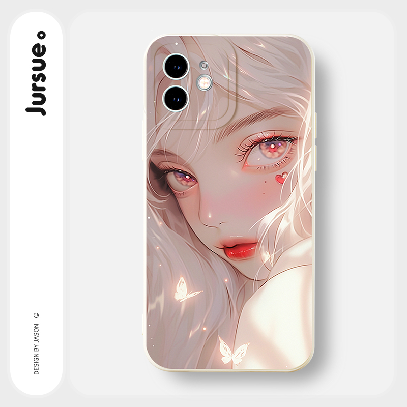 JURSUE เคสไอโฟน เคสซิลิโคนนุ่มกันกระแทกน่ารักตลก เคสโทรศัพท์ Compatible for iPhone 16 15 14 13 12 11 Pro Max SE 2020 X XR XS 8 7 Plus พลัส Y4091