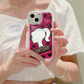 เคสป้องกันโทรศัพท์มือถือกระจก กันกระแทก ลายการ์ตูนบาร์บี้ สําหรับ Apple Iphone 14promax 13 11 12pro