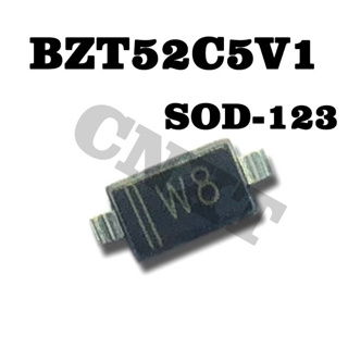 100 ชิ้น BZT52C5V1 ซิลค์สกรีน W8 5.1V ตัวควบคุมแรงดันไฟฟ้าไดโอด SOD-123 1206