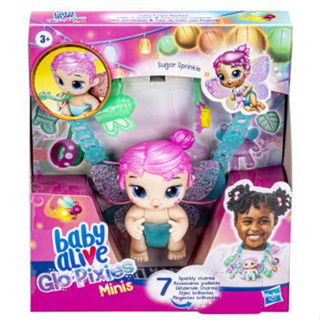 Baby Alive Glo Pixies Minis Carry ‘n Care Necklace, Sugar Sprinkle, 3.75-Inch Pixie Doll F5843 Baby Alive Glo Pixies Minis Carry n Care สร้อยคอ โรยน้ําตาล ตุ๊กตาพิกซี่ ขนาด 3.75 นิ้ว F5843