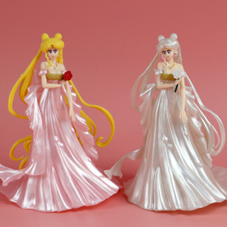 โมเดลฟิกเกอร์ PVC อนิเมะเซเลอร์มูน Tsukino Usagi Princess Serenity Neo-Queen Serenity สีขาว สีชมพู ขนาด 15 ซม. ของเล่นสําหรับเด็ก