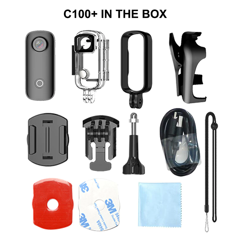 Sjcam C100+ Action Camera กล้องแอคชั่น ขนาดเล็ก 4K/30FPS กล้องวิดีโอดิจิทัล 30M กันน้ํา เชื่อมต่อ WiFi  กล้องติดหมวกกันน็อค【รับประกันหนึ่งปี 】 thumbnail 3