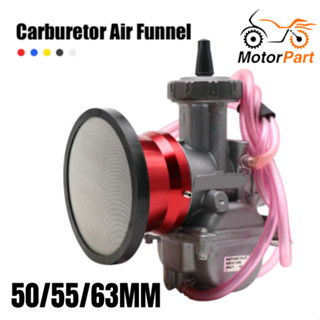 MOTOPARTS SHOP 50/55/63mm Motorcycle Carburetor Velocity Stack Net Air Filter Cup CNC Aluminium Alloy for PWK PWM