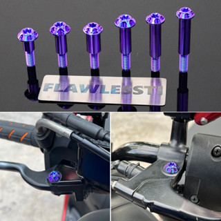 FLAWLESSTI น๊อตไททาเนียม เกรด5 น็อต สลักเบรค M6X24-45 mm Honda Forza 350 Wave 125 PCX 160 Yamaha Xmax 300 Tmax 560