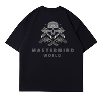 Mastermind Japan MMJ เสื้อยืดลําลอง แขนสั้น พิมพ์ลายหัวกะโหลก ดอกกุหลาบ คลาสสิก สําหรับผู้ชาย และผู้หญิง