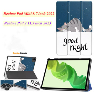 For Realme Pad Mini 8.7 inch 2022 PU Ultra-thin Flip Stand Folding Stand Magnetic Cover For Realme Pad 2 11.5 inch 2023 Tablet Case