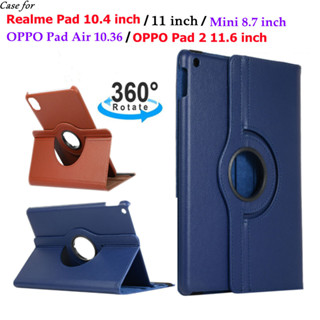 Case For Realme Pad 10.4 inch 11 inch Realme Pad Mini 8.7 OPPO Pad Air 10.36 OPPO Pad 2 360 Rotating Tablet Funda Flip Cover Stand PU Leather