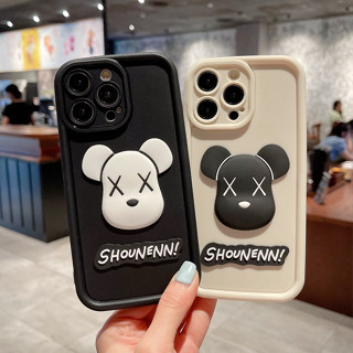 เคสโทรศัพท์มือถือ ซิลิโคนนุ่ม ผิวด้าน ลายหมี 3D แฮนด์เมด สําหรับ IPhone 11 12 13 14 15 Pro Max 15 Plus