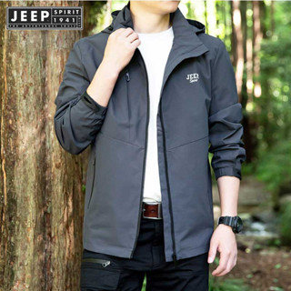 JEEP SPIRIT 1941 ESTD เสื้อแจ็กเก็ตลําลอง มีฮู้ด สําหรับผู้ชาย