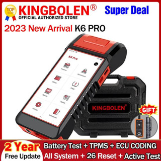 Kingbolen K6 PRO เครื่องสแกนเนอร์วินิจฉัยอัตโนมัติ ระบบทั้งหมด tpms ทดสอบแบตเตอรี่ 26+ รีเซ็ต ECU เข้ารหัส CANFD DOIP FCA OBD2 อัปเดตฟรี 2 ปี