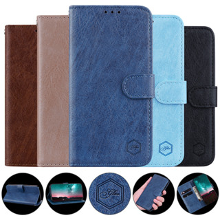 เคสโทรศัพท์หนังนิ่ม ฝาพับ พร้อมช่องใส่บัตร ตั้งได้ สไตล์วินเทจ สําหรับ Motorola Moto G22 E20 E30 E40 E13 G10 G20 G30 G31 G13 G23 G73 G41 G32 G42 E22 E22i