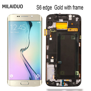 ใหม่ หน้าจอสัมผัสดิจิทัล LCD พร้อมกรอบ สําหรับ Samsung Galaxy S6 edge G925 G925I G925F