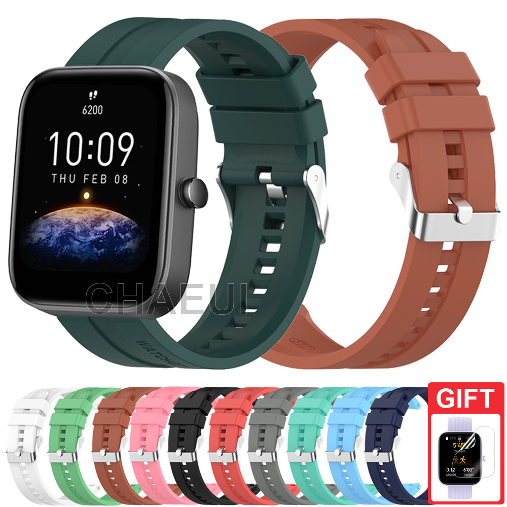สายรัดซิลิโคนสําหรับ Amazfit Bip Max 6 5 Unity 3 BipU Pro GTS 4 Mini GTS3 GTS2