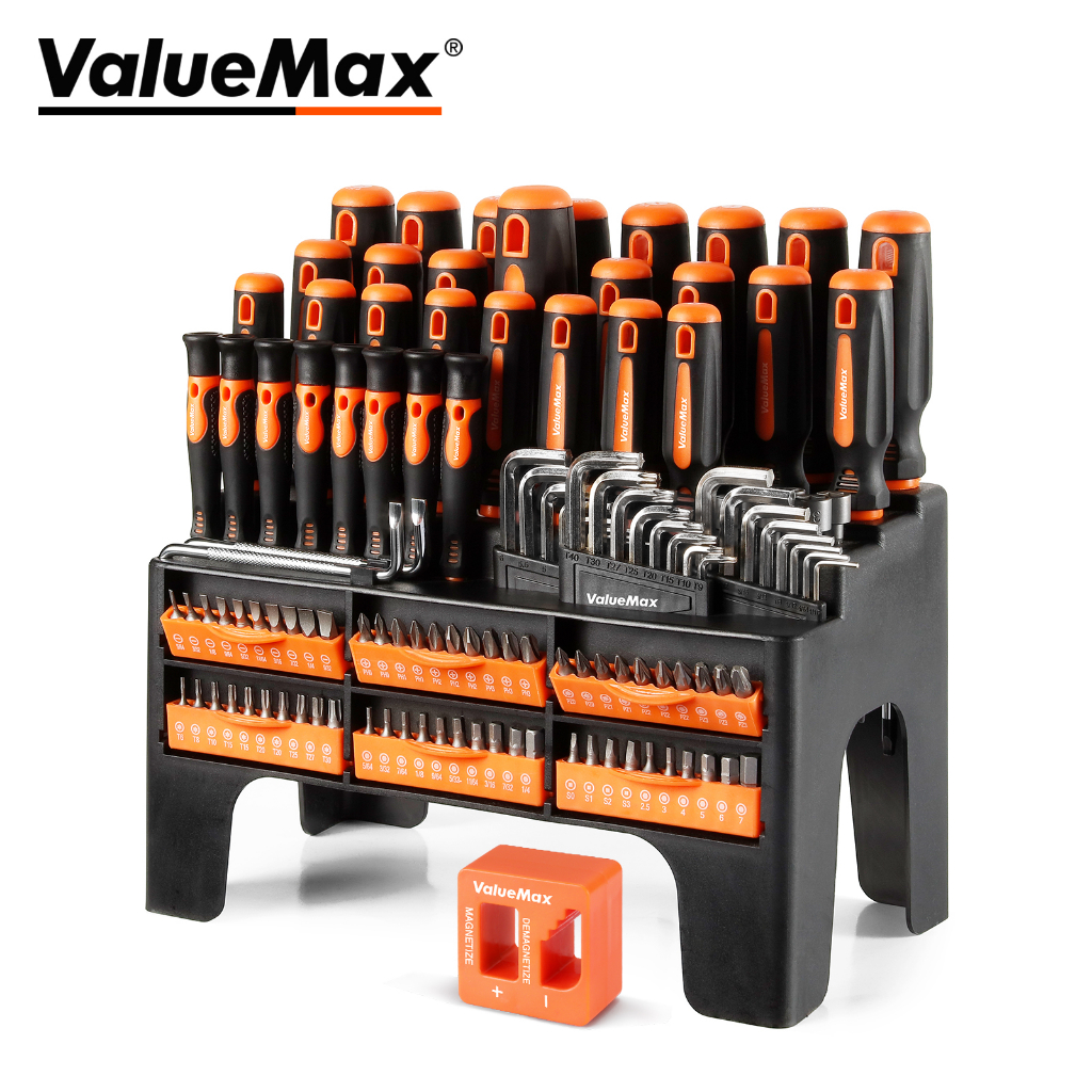 ValueMax ชุดหัวไขควงแม่เหล็ก 125 ชิ้น พรีซิชัน สำหรับงานซ่อมบ้าน อุปกรณ์ครบชุด คมกริบ แม่เหล็กดูดเกลียวแน่น 材料 CR-V แข็งแรงทนทาน ใช้งานหลากหลาย